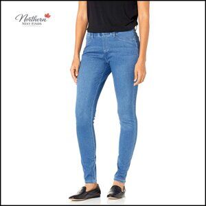 Skinny Stretch Pull-On Knit Jegging Medium Short Leggings Denim Look